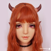 (M13A) DMS ILIA Demon Horn and Deer Horn Version Soft Silicone Full Head Cosplay Sweet Girl Female crossdress Kigurumi Mask (M13A) DMS ILIA Demon Horn and Deer Horn Version Soft Silicone Full Head Cosplay Sweet Girl Female crossdress Kigurumi Mask